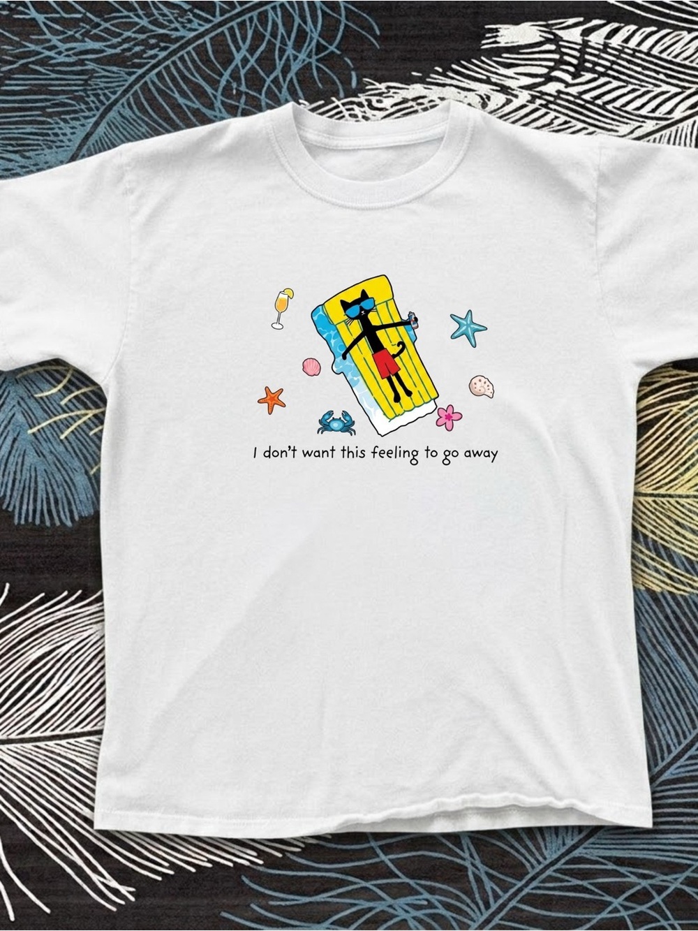 Gildan White Graphic Tee with Yellow Floatie Illustration